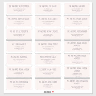 Pink & Grey Girl Baby Shower Guest Address Labels