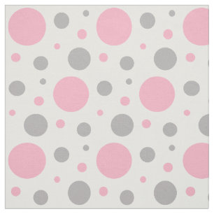 Pink Grey Grey Polka Dot Geometric Design Fabric