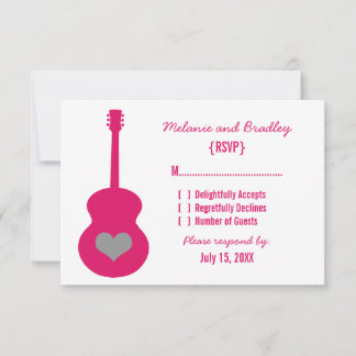 Pink/Grey Guitar Heart Response Card
