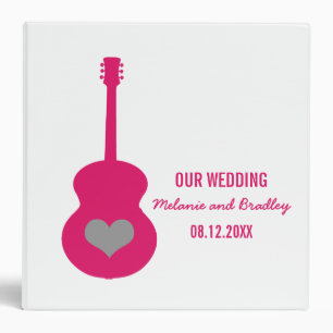 Pink/Grey Guitar Heart Wedding Binder