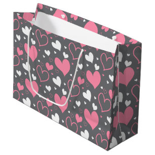 Pink & Grey Hearts Gift Bag