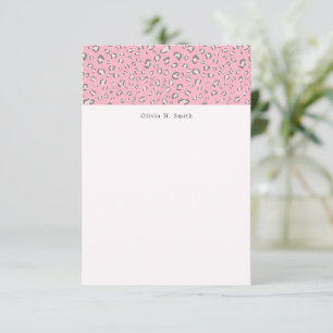 Pink Grey Leopard 2 personalized Card
