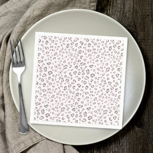 Pink Grey Leopard Pattern Napkin