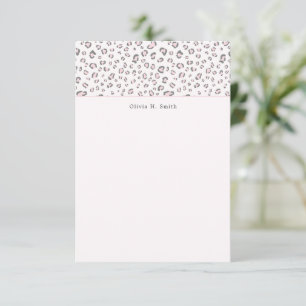 Pink Grey Leopard personalized Card