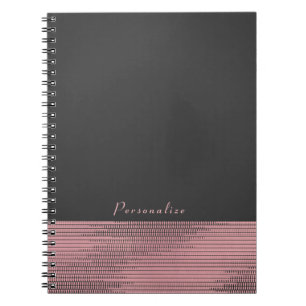 Pink & Grey Modern Glam Sequins Chic Elegant Notebook