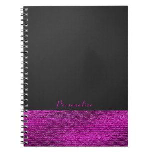 Pink & Grey Modern Glam Sequins Elegant Chic Notebook