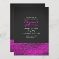 Pink & Grey Modern Glam Sequins Invitations