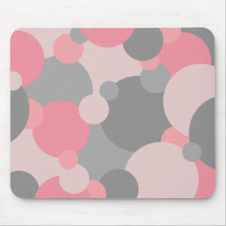 Pink-grey Molecules Mouse Pad