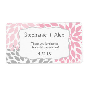 Pink & Grey Mum Bouteille d'eau Favor - customisez