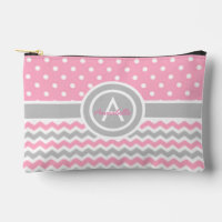 Pink Grey Polka Dot Chevron