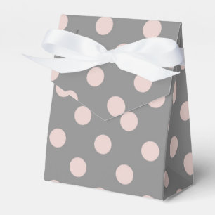 Pink & Grey Polka Dots Birthday Party Favor Box