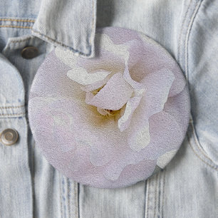 Pink grey rose 6 inch round button
