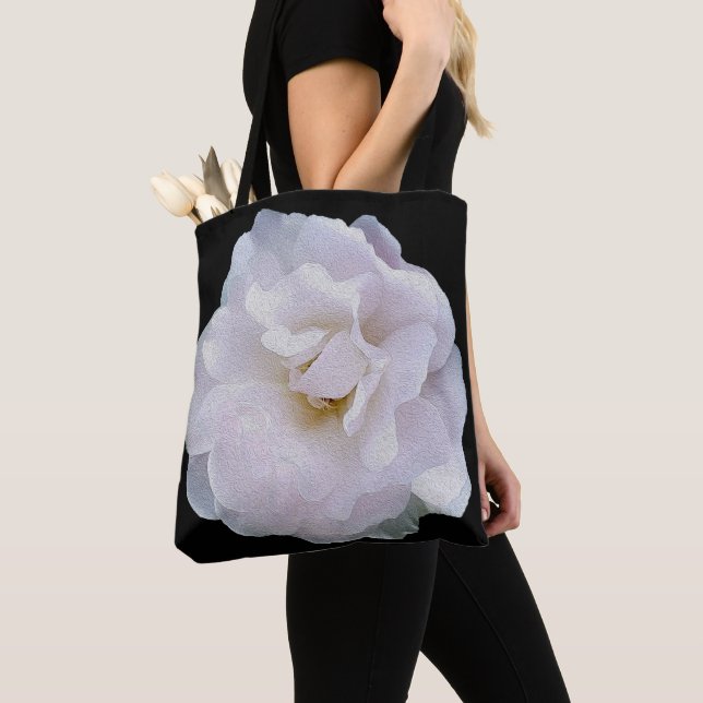 Pink grey rose tote bag (Close Up)