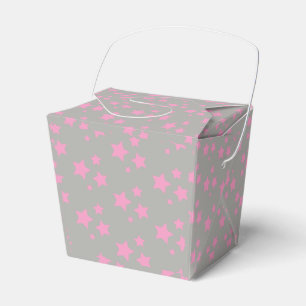Pink Grey Stars Modern design Favor Box