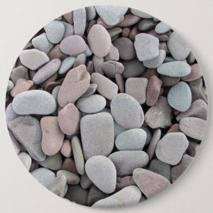 Pink Grey Stones Pebbles Texture 6 Inch Round Button