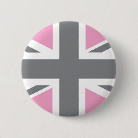Pink Grey Union Jack British(UK) Flag