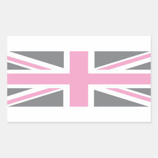 Pink Grey Union Jack British(UK) Flag Sticker