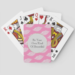 Pink Grey White Diamond Lips Playing Cards