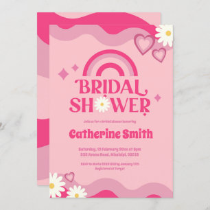 Pink Groovy Bridal Shower Invitation