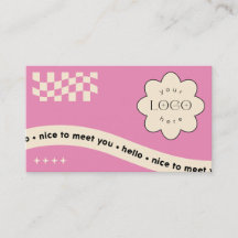 Pink Groovy Editable Business Card for Studio