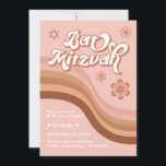 Pink Groovy Retro Bat Mitzvah Invitation<br><div class="desc">Can be customized to suit your needs.

// Looking for matching or complementary items? Other stationery from the set available in the ‘collections’ section of my store.

// Need help customizing your design? Got other ideas? Feel free to contact me (Zoe) directly.</div>