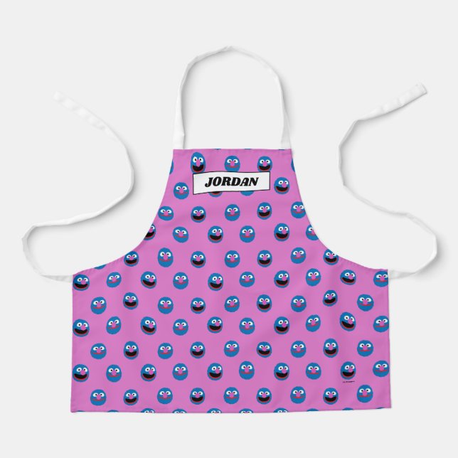 Pink Grover Face Pattern Apron (Front)