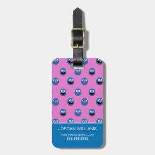 Pink Grover Face Pattern Luggage Tag