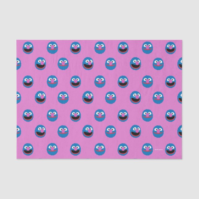 Pink Grover Face Pattern Tissue Paper (Front)