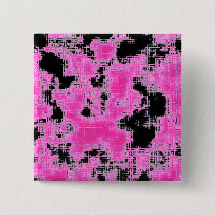 Pink Grunge 2 Inch Square Button