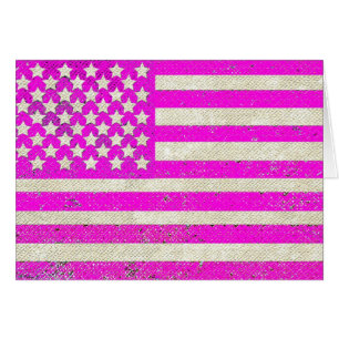 Pink grunge American flag