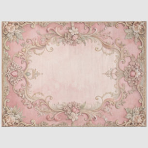 Pink Grunge Antique Frame Decoupage Tissue Paper