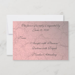 Pink Grunge Damask RSVP Cards