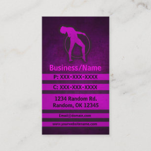 Pink grunge gymnast custom business cards