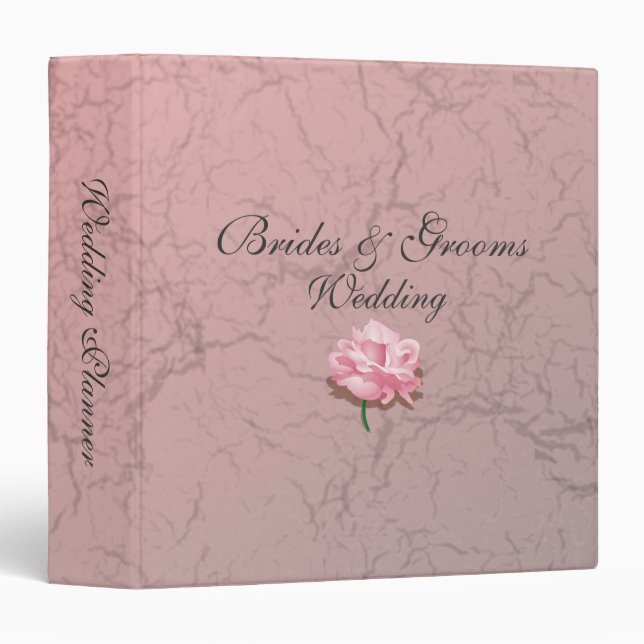 Pink Grunge Wedding Planner Binder (Front/Spine)