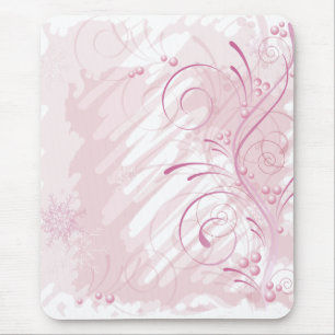pink grunge winter mouse pad