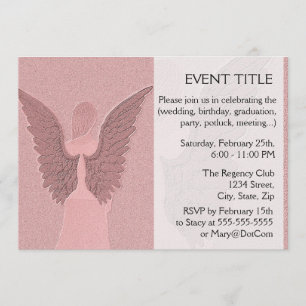 Pink Guardian Angel Invitation