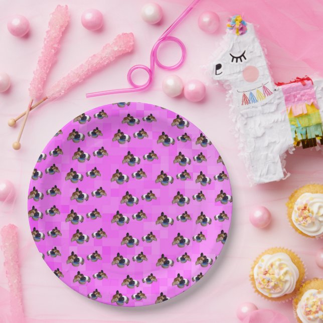 Pink Guinea Pig Pattern, Birthday Party Plates (Party)