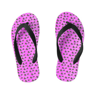 Pink Guinea Pig Pattern, Kid's Flip Flops