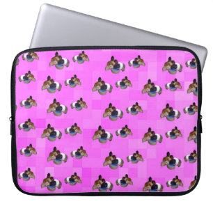 Pink Guinea Pigs Pattern, 15 inch Laptop Sleeve