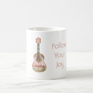 Pink Guitar Follow Your Joy Coffee Mug