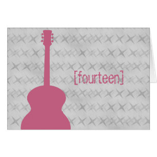 Pink Guitar Grunge Table Number Card