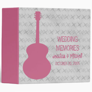 Pink Guitar Grunge Wedding Binder
