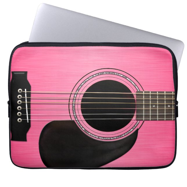 Pink Guitar Laptop Sleeve (Front)