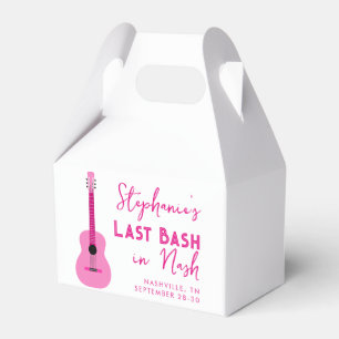 Pink Guitar Last Bash in Nash Bachelorette Favor Box