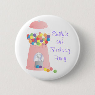 Pink Gumball Machine 2 Inch Round Button