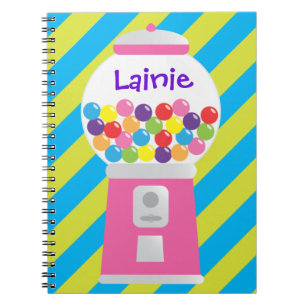 Pink Gumball Machine Personalized Notebook