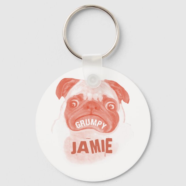 Pink Gumpy Puggy Keychain (Front)