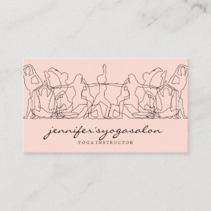 Pink gym mobile yoga class business card