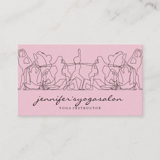 Pink gym yoga blogger business card (Front)