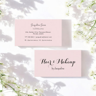 Pink Hair Makeup Beauty Salon Simple Business Card